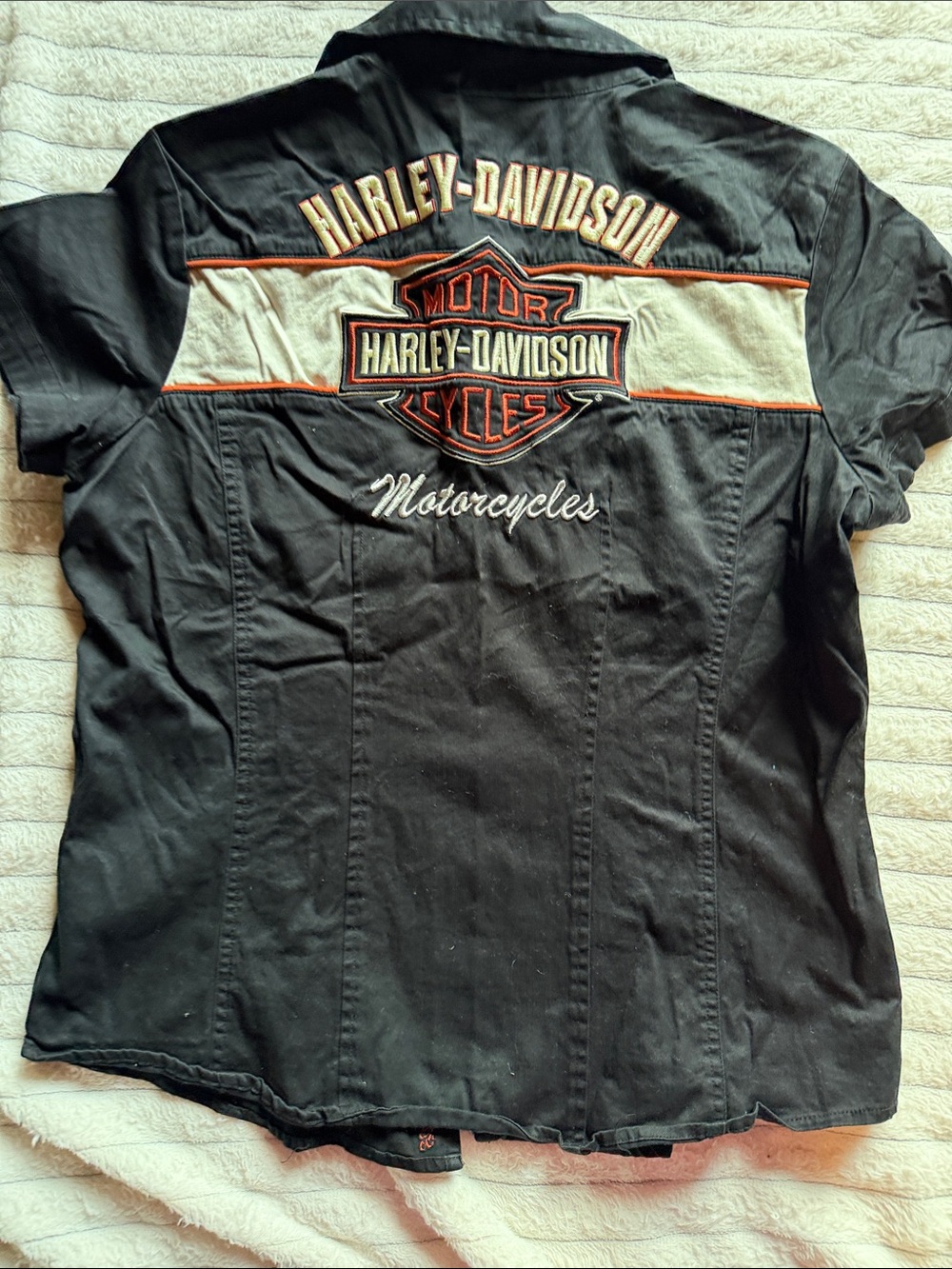 Harley-Davidson Women’s Zip Black Short-Sleeve Riding Shirt - Picture 3 of 3
